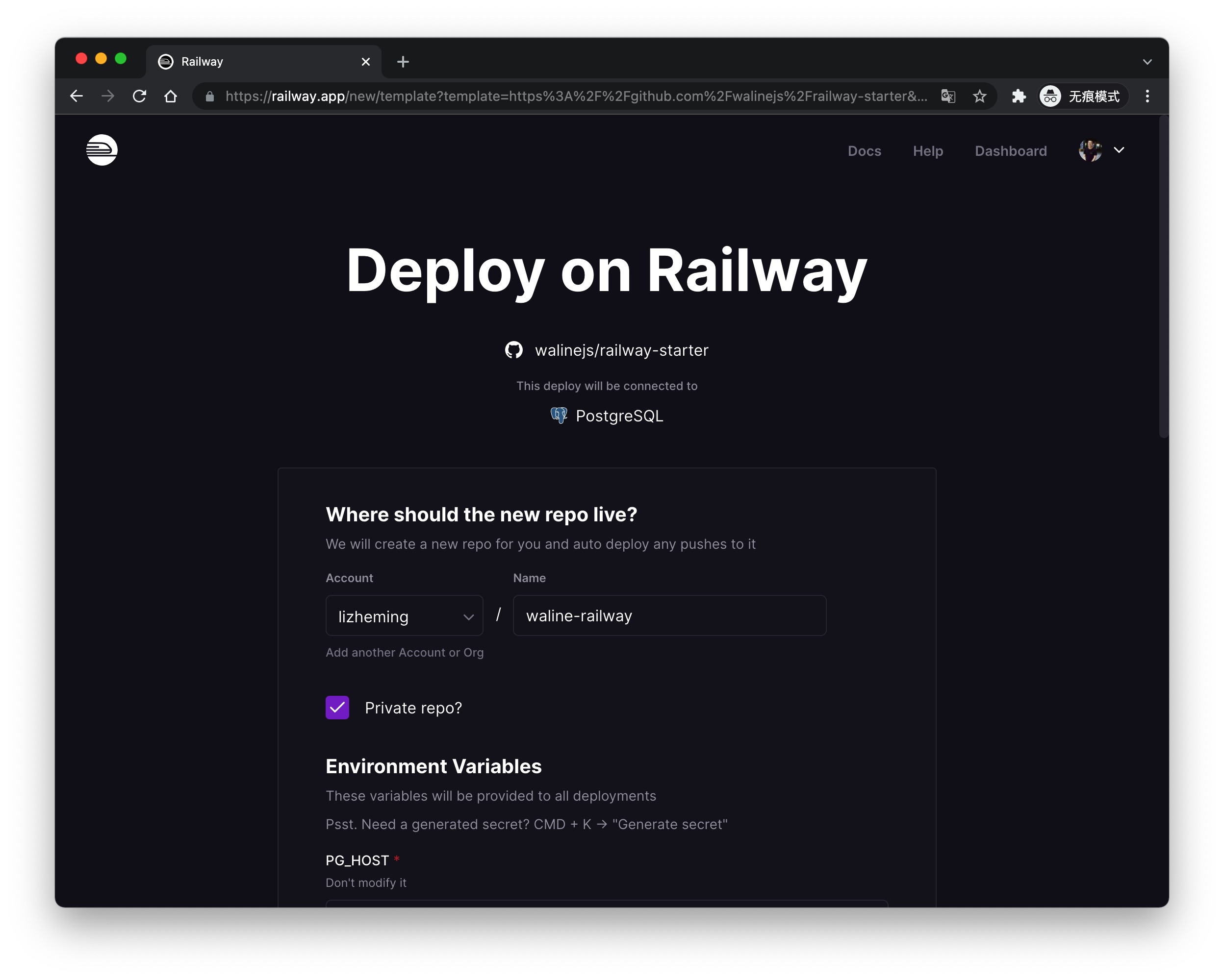 PostgreSQL  Railway Docs