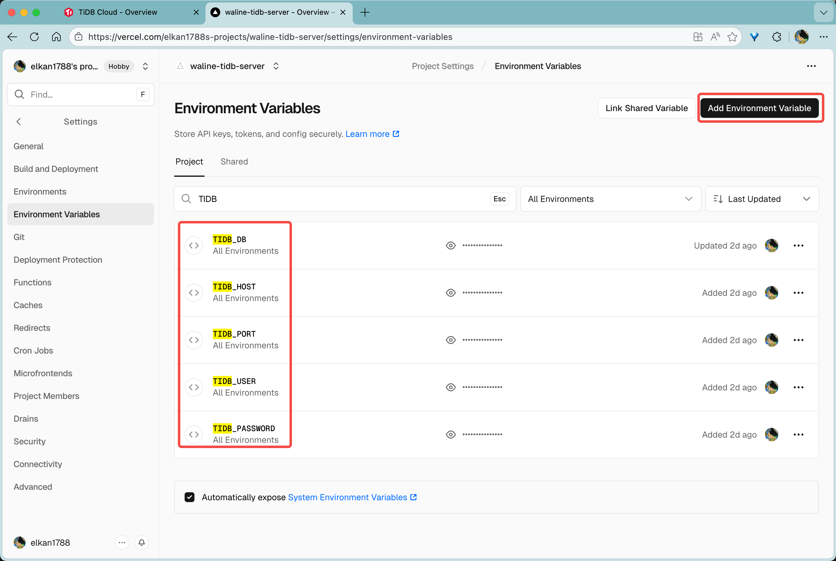 配置TiDB数据库连接