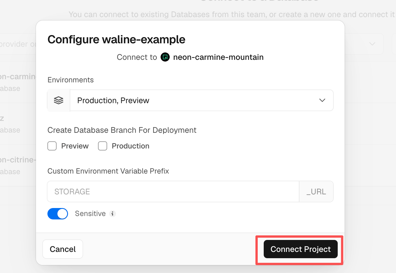 connect to project
